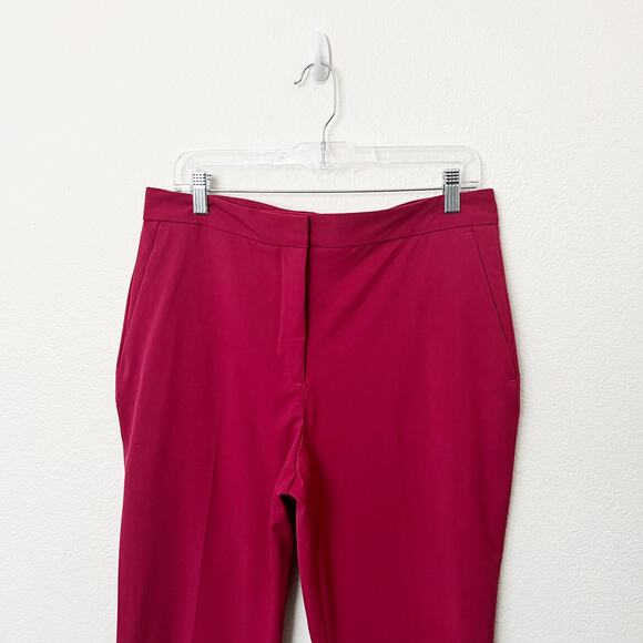 [ZARA] Red High Rise Straight Leg Ankle Length Trouser Work Career Pants NWT 10 - Picture 4 of 11